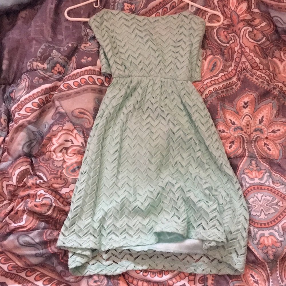 Teal colored dress